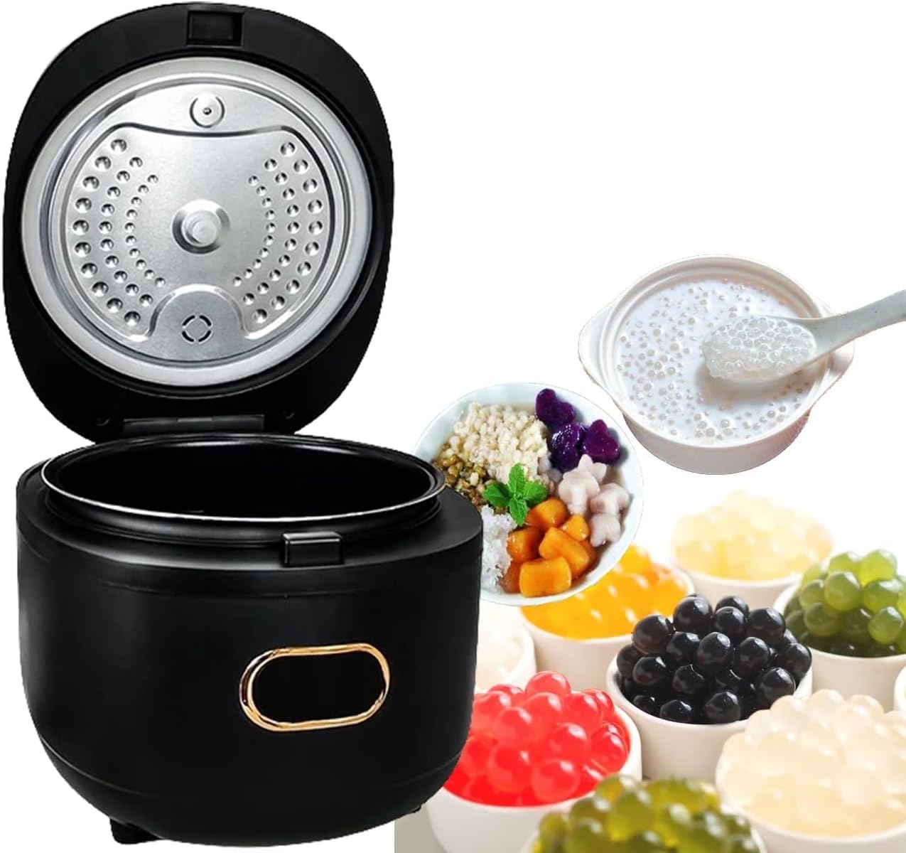 5L Automatic Boba Cooker, Commercial Bubble Tea Machine, Boba Making Tapioca Pearls for Bubble Tea, Non Stick Boba Cooker Pot with Touch Panel, KZU Taro Ball Sago Jelly Cooker product image
