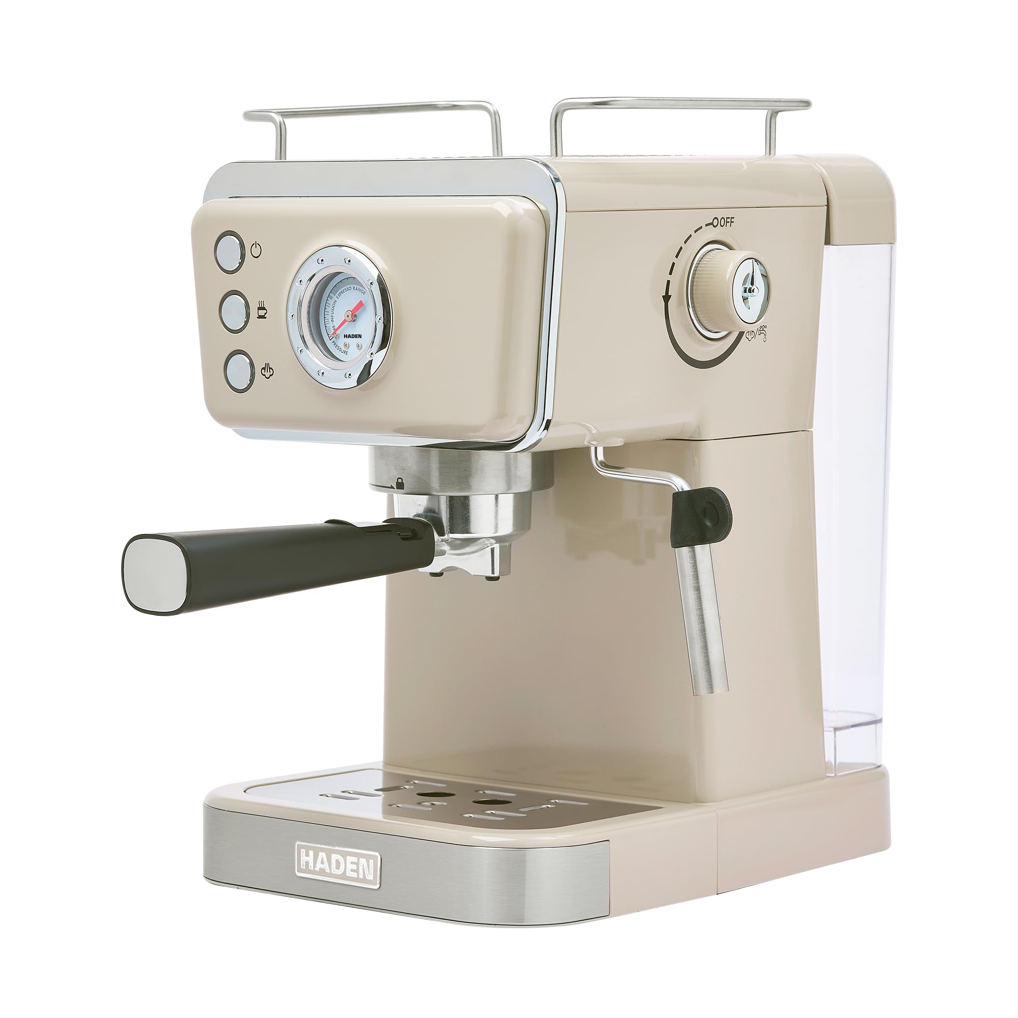HADEN Barista Brew Espresso Coffee Machine, Stainless Steel Espresso Maker with Milk Frother and Steamer Function and 1.5L Water Tank, Putty & Copper product image