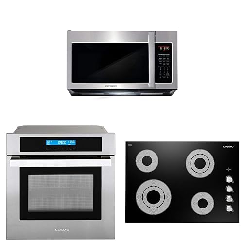 Cosmo 3-Piece 30" Electric Cooktop 30" Over The Range Microwave 24" Wall Oven product image