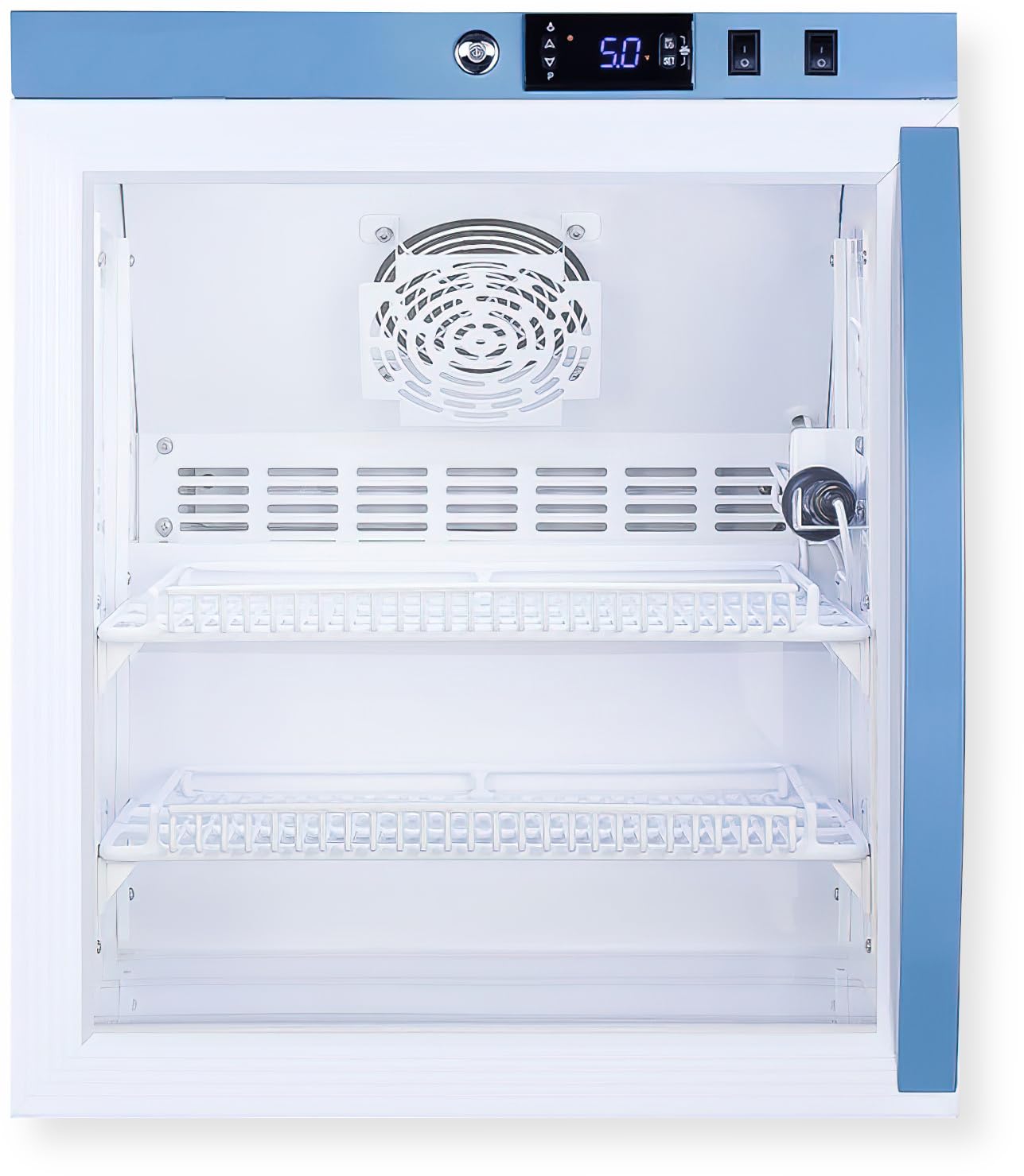 Summit Appliance Accucold ARG2PV456LHD Performance Series 2 Cu.Ft. Glass Door All- Refrigerator, White, Auto Defrost, Access Port, Password Protection, Interior light, 22.25" H x 18.5" W x 23.25" D product image
