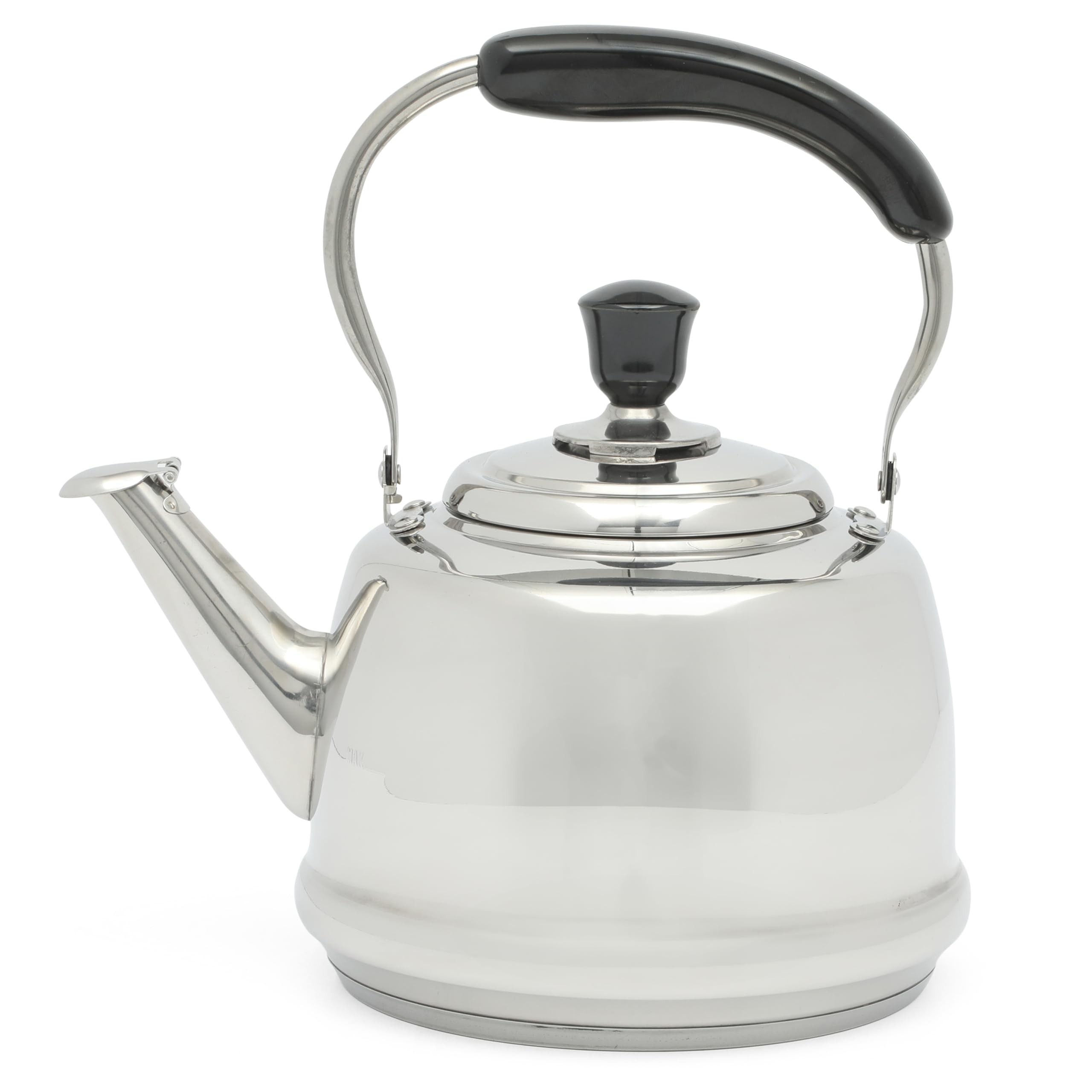 Martha Stewart Kingstree Large 2 Qt Stainless Steel Tea Kettle – Heavy Gauge Durable Whistling Tea Kettle for Stove Top, Easy Pour, Classic Design product image