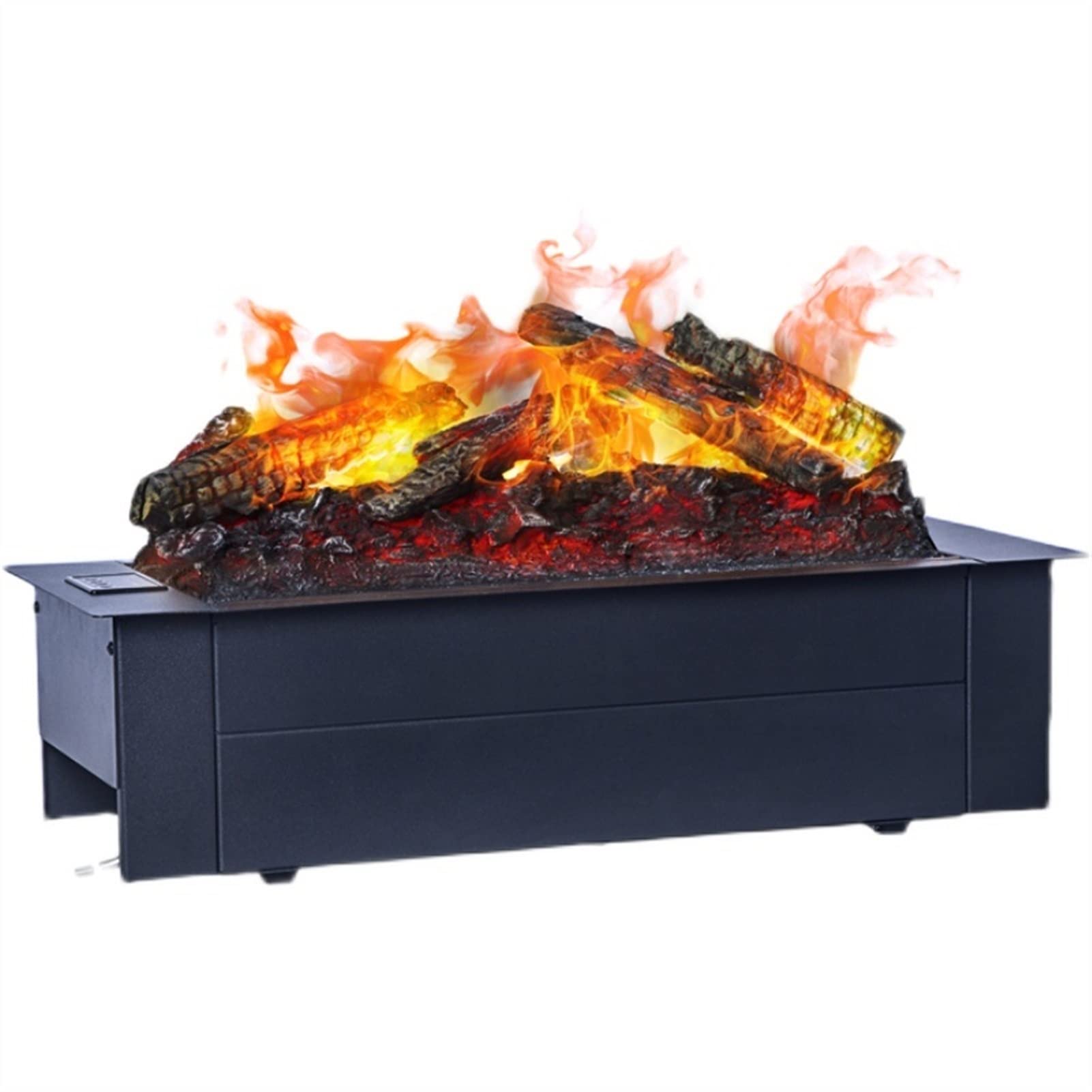 Electric Fireplace Heater 24.8" Embedded Electric Fireplace Log Set Simulation Flame and Log Charcoal Home Office Villa Decoration Black Indoor Electric Stove Heater Size : 630170250 product image