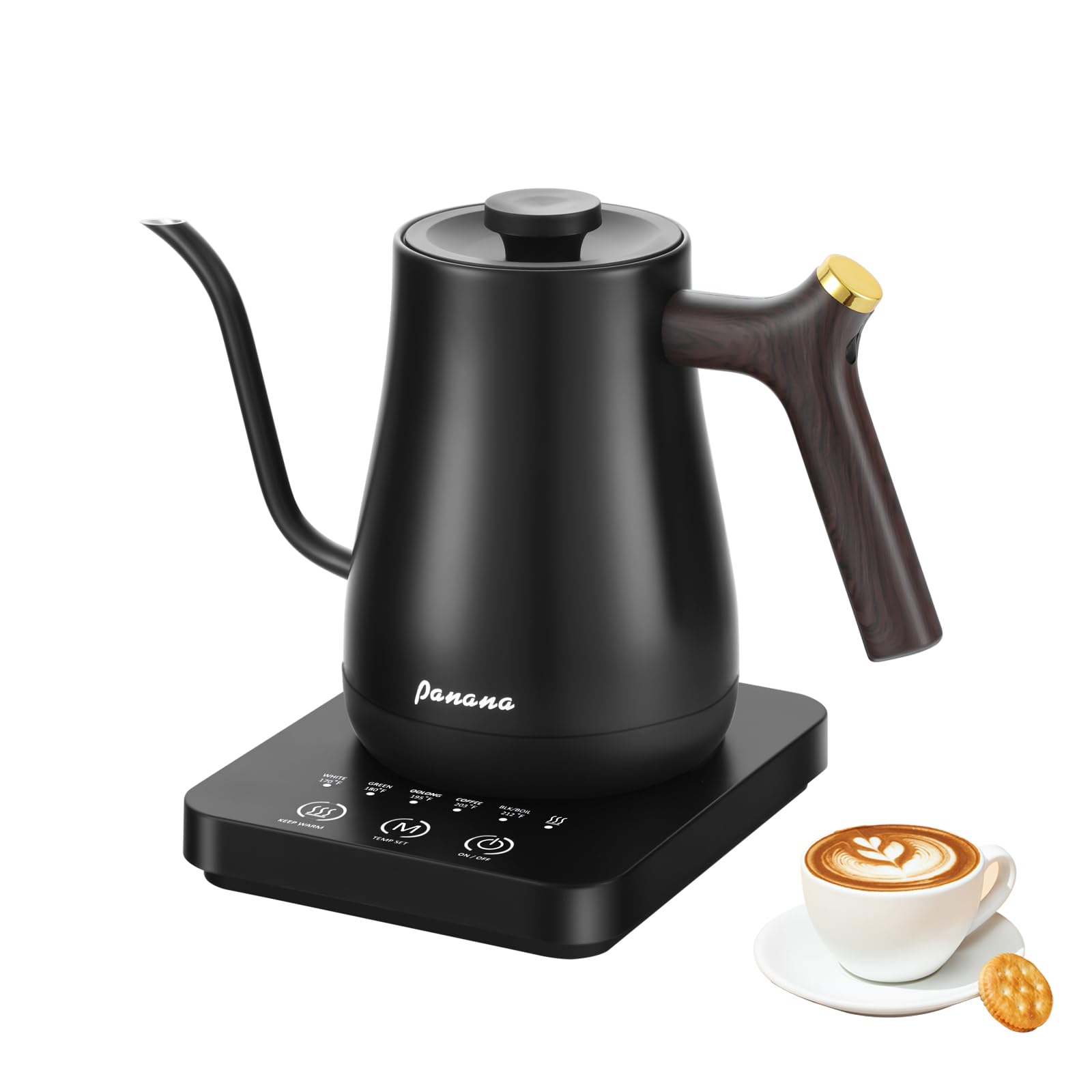 Panana Electrick Kettle, Gooseneck Electric Kettle Temperature Control with LCD Display, Pour Over Coffee Tea Kettle, Fast Heating, Overheat Protection, Memory Function,0.8L product image