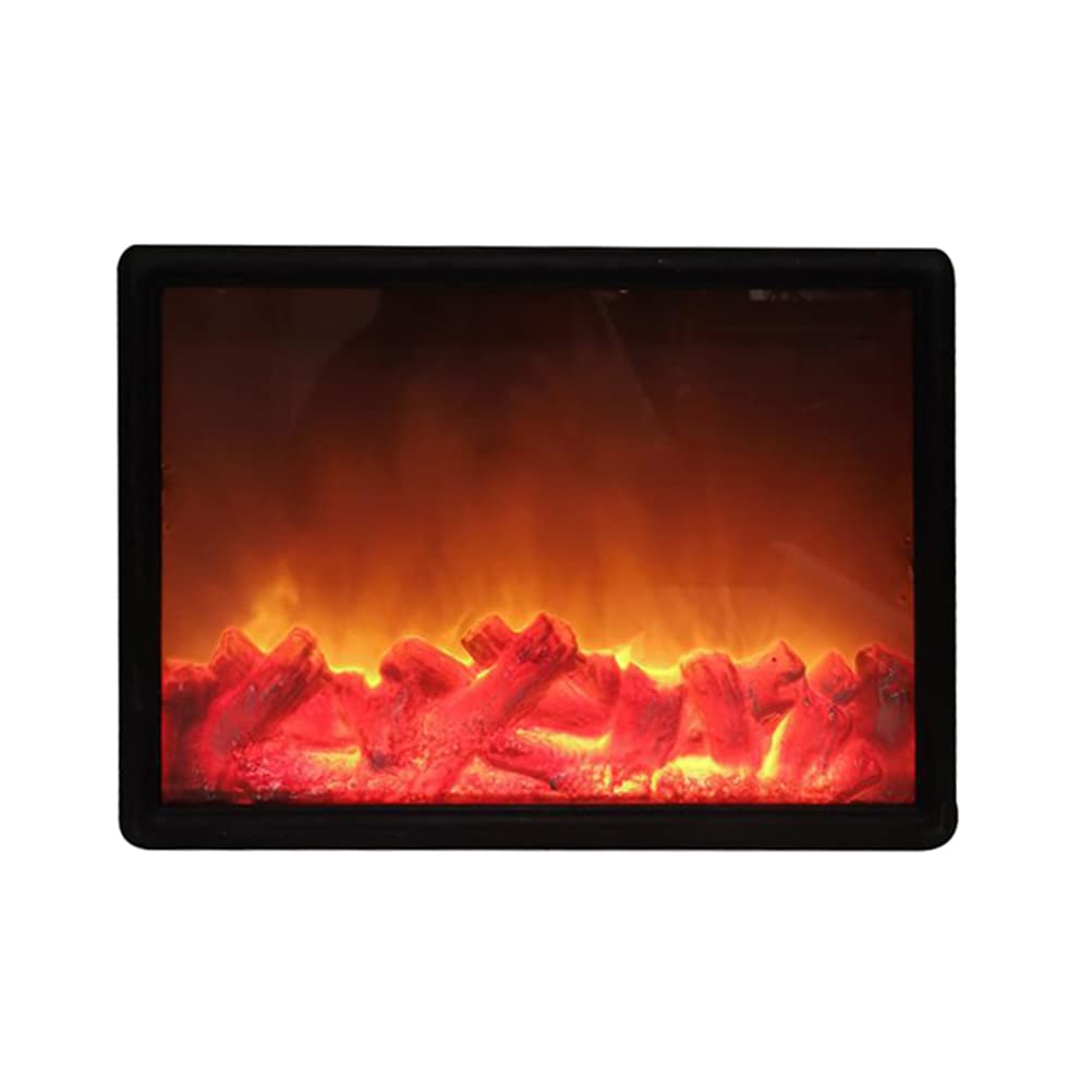 Small Fake Fireplace, Flame Effect LED Fire Lamp, Battery Operated USB Portable Fireplace, Indoor Outdoor Christmas Decoration No Heater Function Black product image