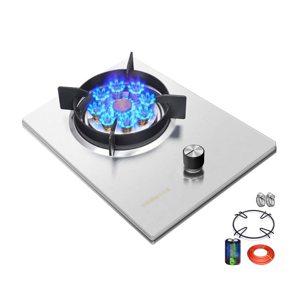 Gas Stoves Gas 5.0KW Fierce Fire Gas Stove Built-in Household Single Stove Anti-Scald Reminder/Flameout Protection/Timer Function Energy Class A Color : Silver-4 Silver7 product image
