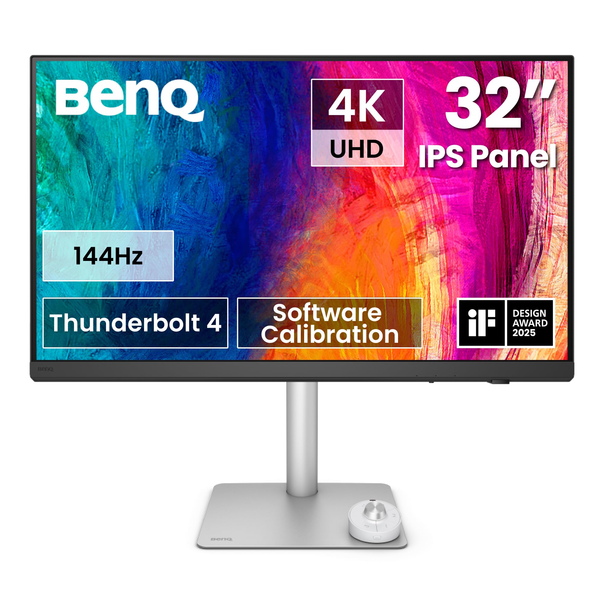 BenQ PD3226G 32” 4K UHD 3840x2160 144Hz Monitor for Designers, IPS, 95% P3, 100% sRGB, 90W Thunderbolt 4, Software Calibration, KVM, Daisy Chain, Reflection-Free Nano Matte Panel, Height Adjustable product image