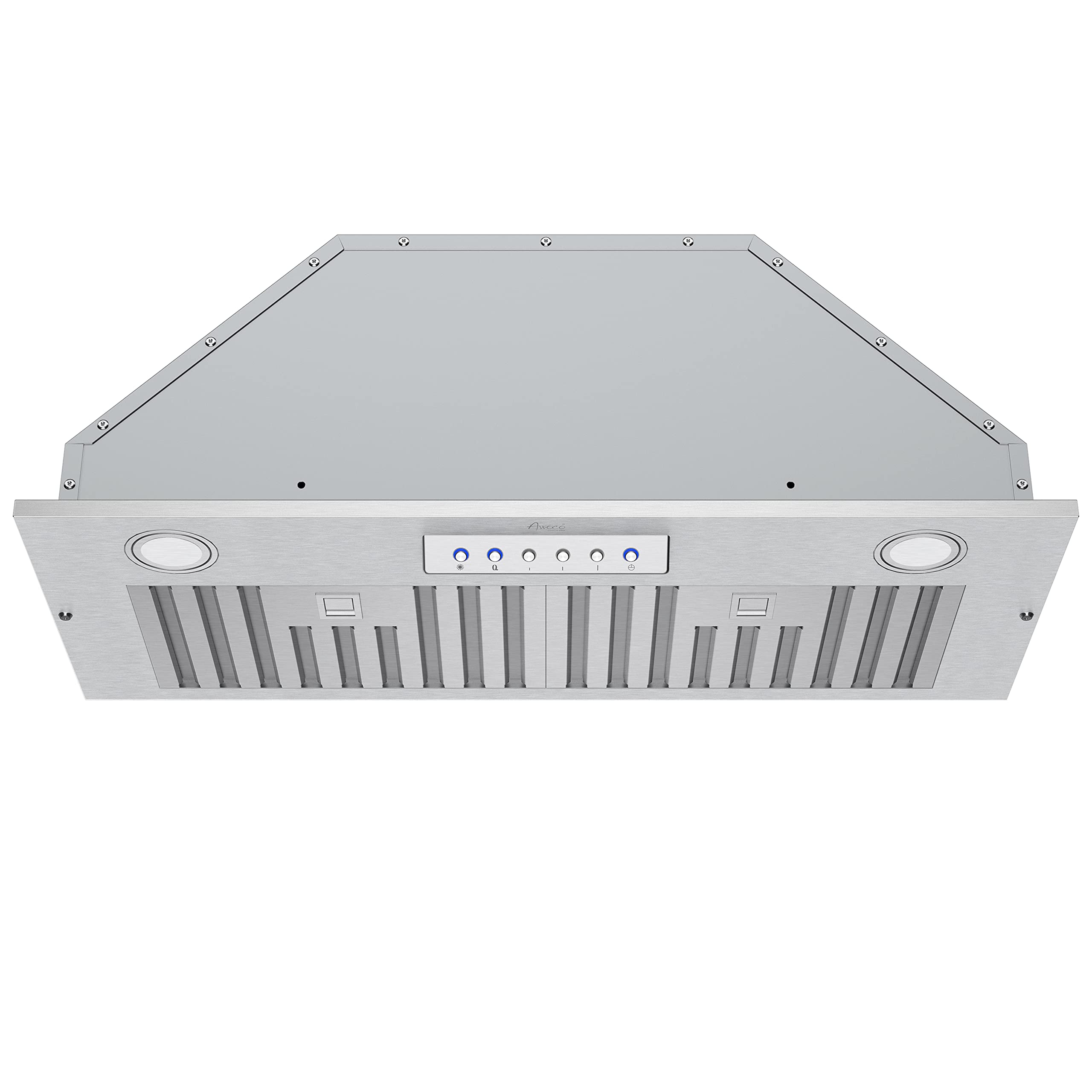 Awoco 11-3/4"D Built-in/Insert Stainless Steel Range Hood, 4-Speed, 600 CFM, LED Lights, Baffle Filters for Wood Hood 36"W 12"D Baffle Filters product image