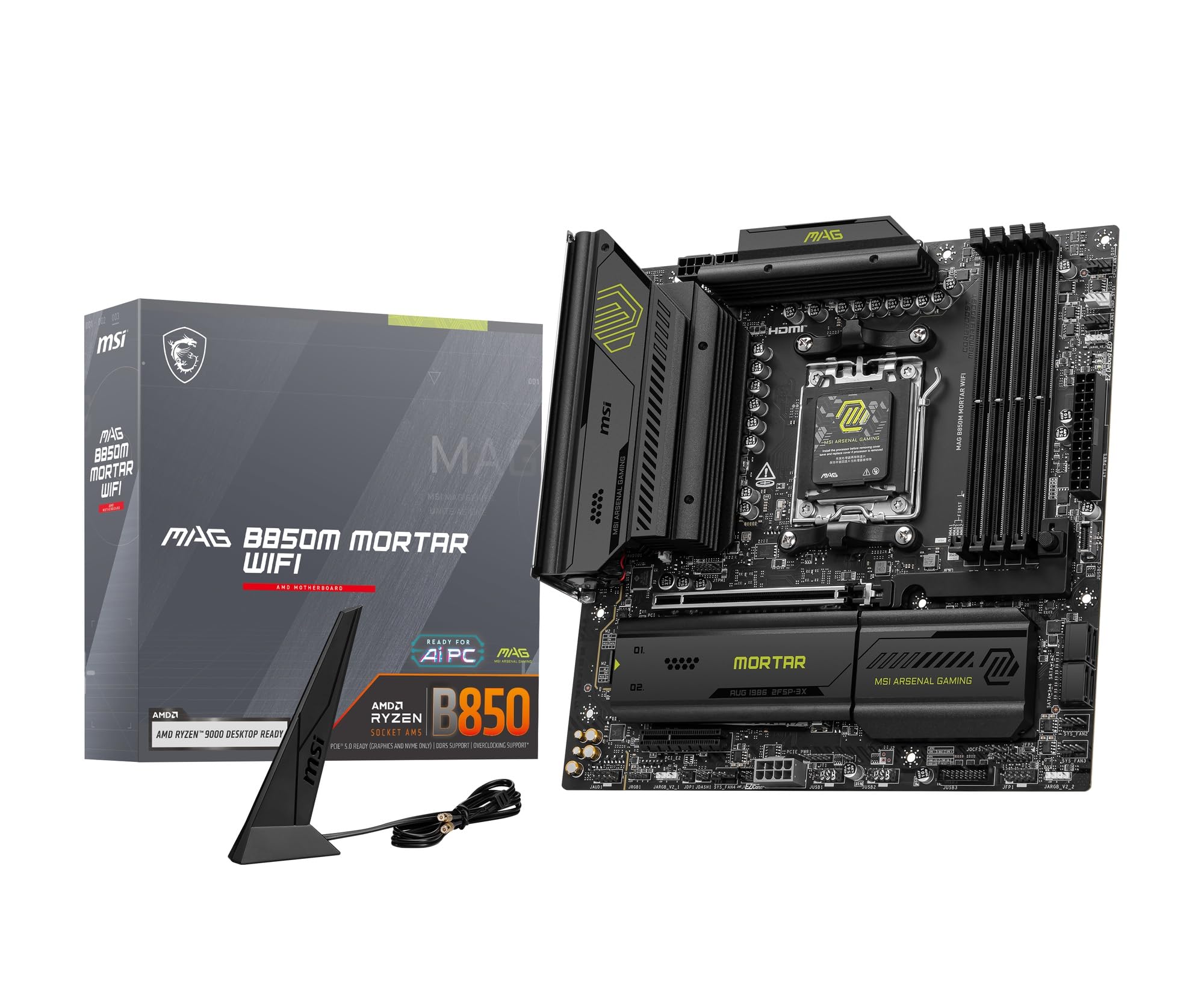 MSI MAG B850M MORTAR WIFI Socket AM5/B850/DDR5/S-ATA 6Gb/s/Micro ATX product image