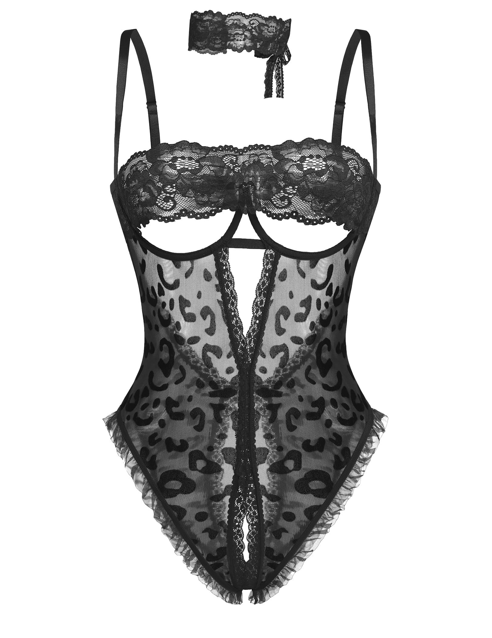 Avidlove Sexy Lingerie for Women Lace V Neck Teddy Lingerie One Piece Mini Bodysuit Exotic BabyDoll product image
