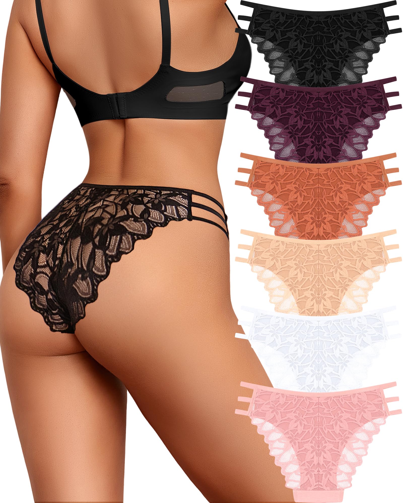 READY TO LOVE Sexy Lace String Underwear Women Pack Cheeky Bikini Stretch Breathable Ladies Underwear Panties product image