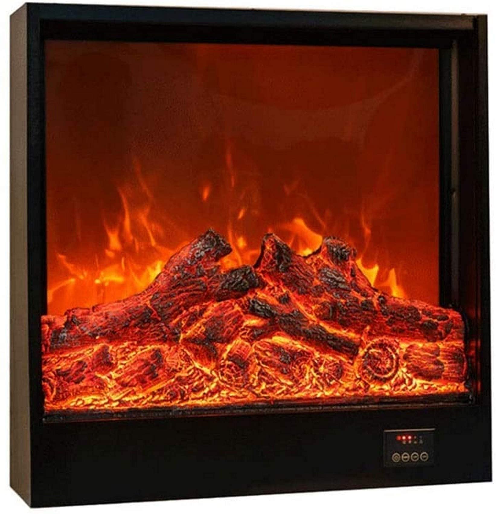 Fireplaces Wall-Mounted Electronic Kit 3D Dynamic Flame Effect Adjustable Brightness Traditional Stove Design Black 60X18X60CM product image
