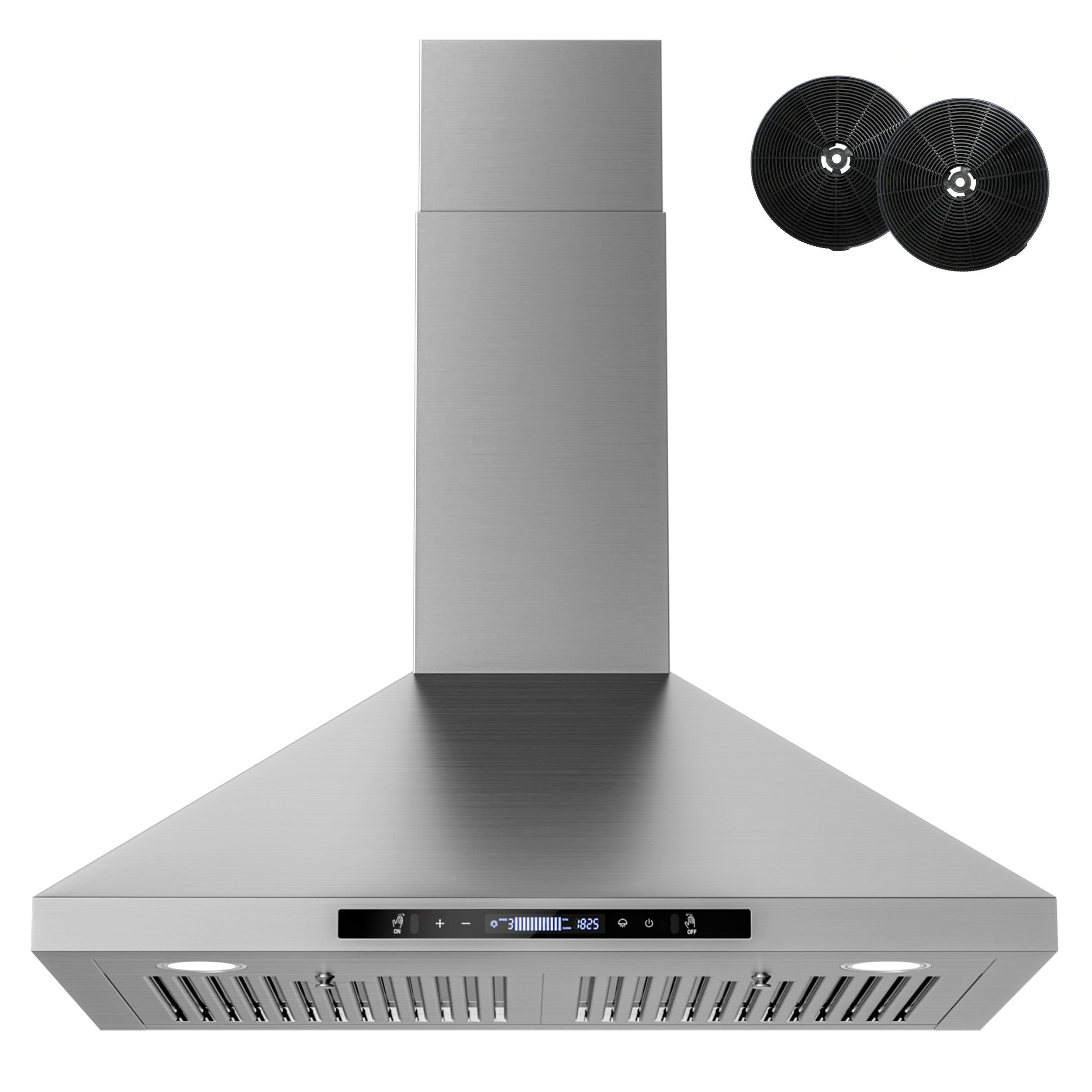 FIREGAS Wall Mount Range Hood 30 Inch, 900 CFM Ducted Kitchen Hood 3-Speed Exhaust Fan, Gesture/Touch Control, Timer, 2 Baffle Filters, Stainless Steel Stove Vent Hood product image