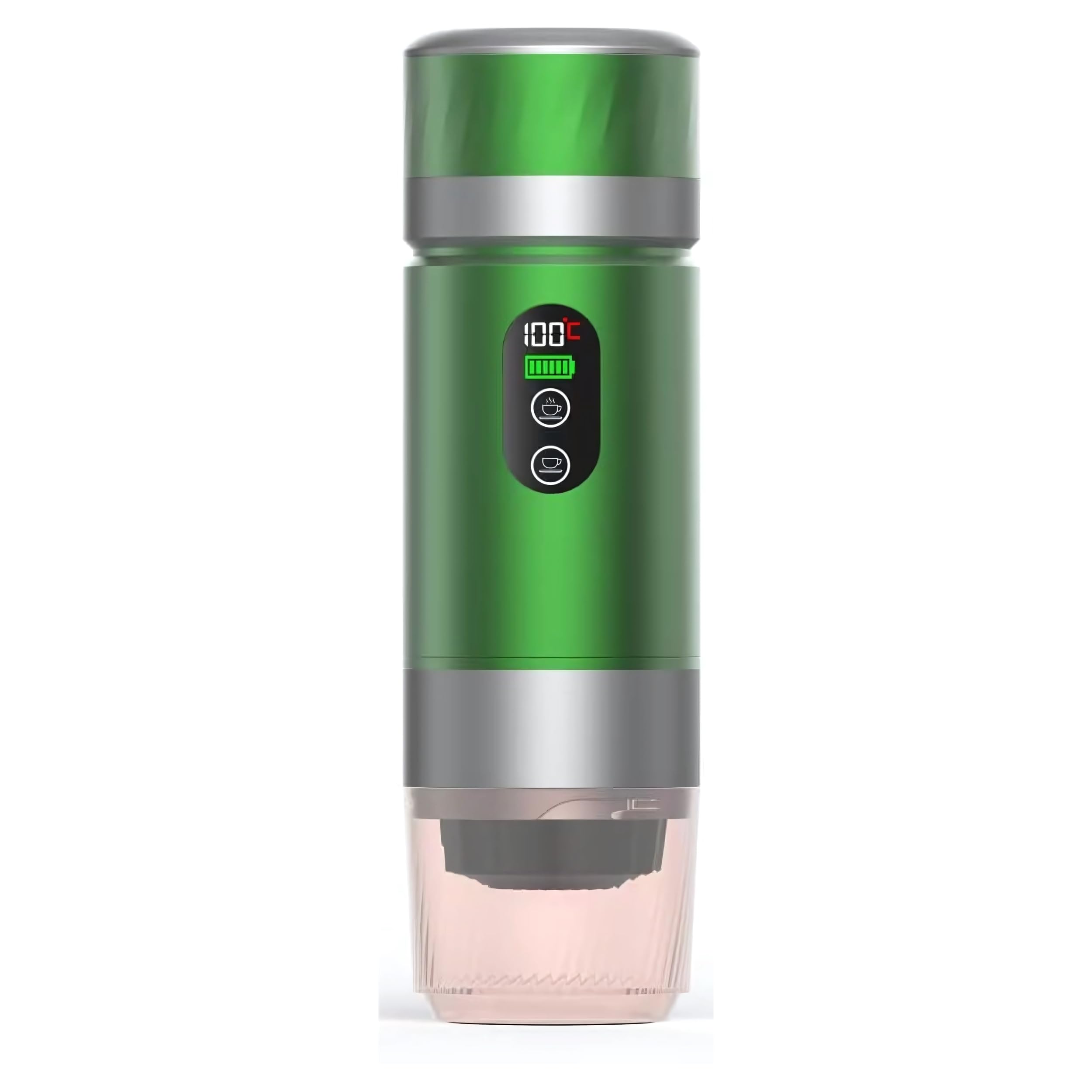 Portable Coffee Maker KF-JN-03 with Digital Display & 20 BAR Pressure – Hot & Cold Brew, Compatible with Coffee Grounds and Capsules, Compact Single-Serve Design with Transparent Cup & 60ml Tank product image