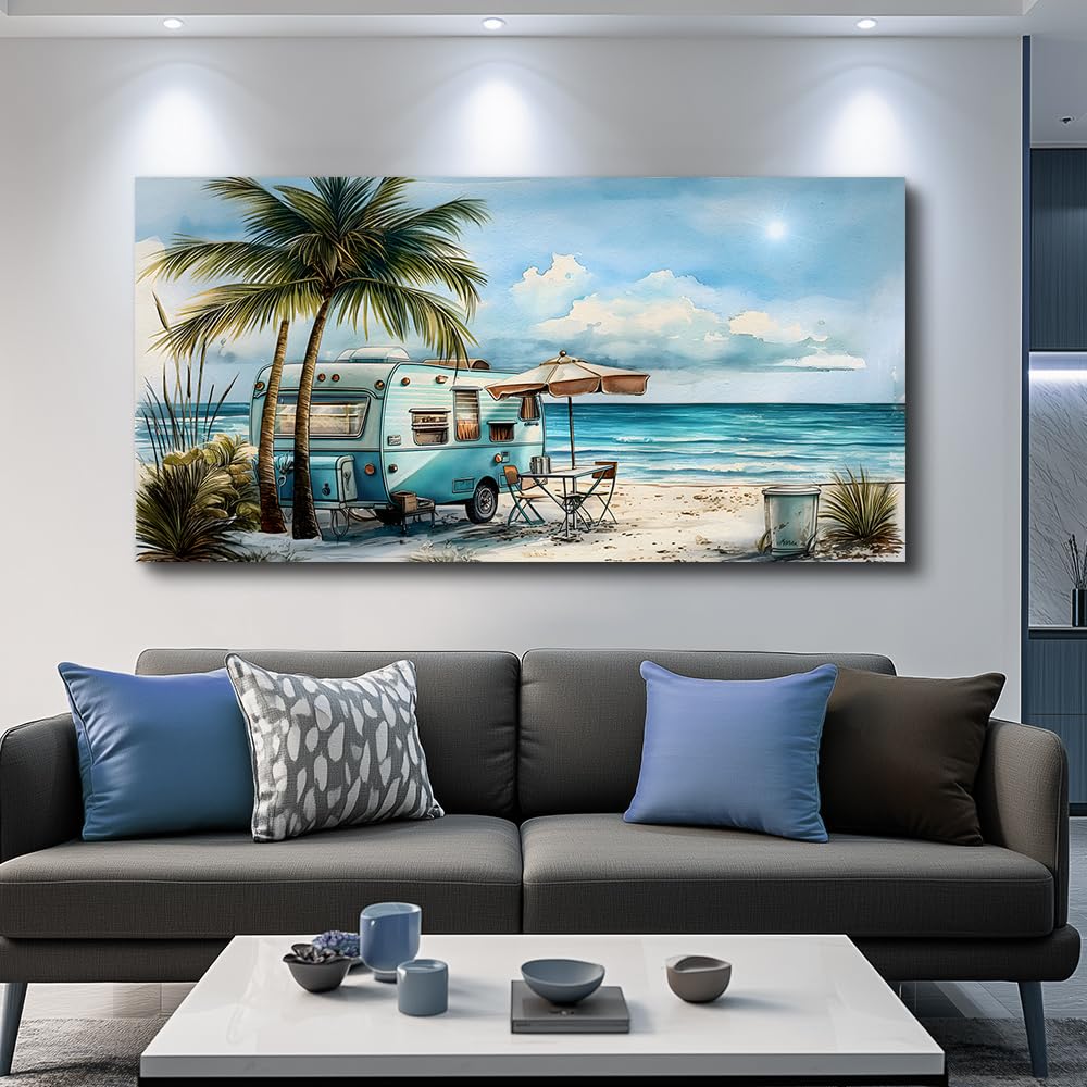 PHAOHUAXM Large Wall Decor For Office Framed Wall Art For Living Room Modern Bedroom Decor Beach And Ocean Landscape Canvas Prints Restaurant Wall Paintings Seascape Pictures Home Decor 20"X40" product image