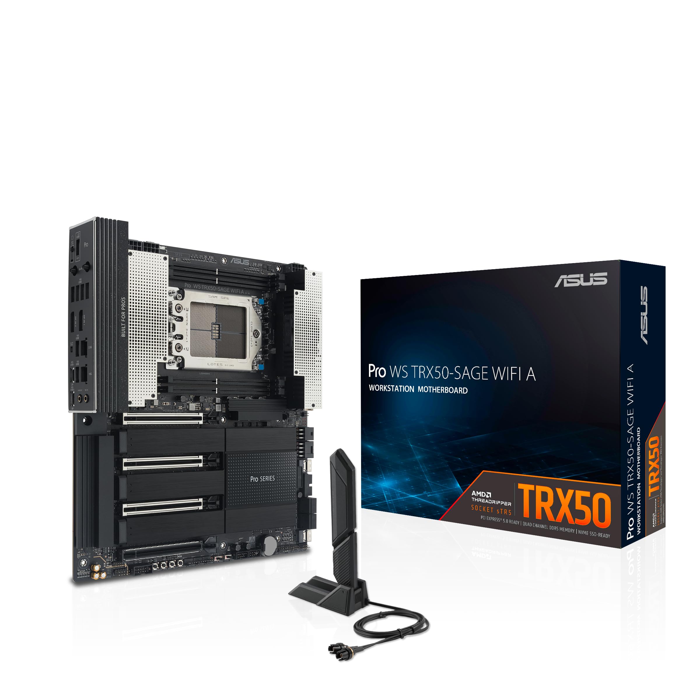 ASUS Pro WS TRX50-SAGE WiFi A AMD TRX50 TR5 CEB Workstation Motherboard, CPU & Memory overclocking Ready, Robust 20 Power-Stage Design, PCIe 5.0 x 16, M.2, USB4, 10 Gb & 2.5 Gb LAN, Multi-GPU Support product image