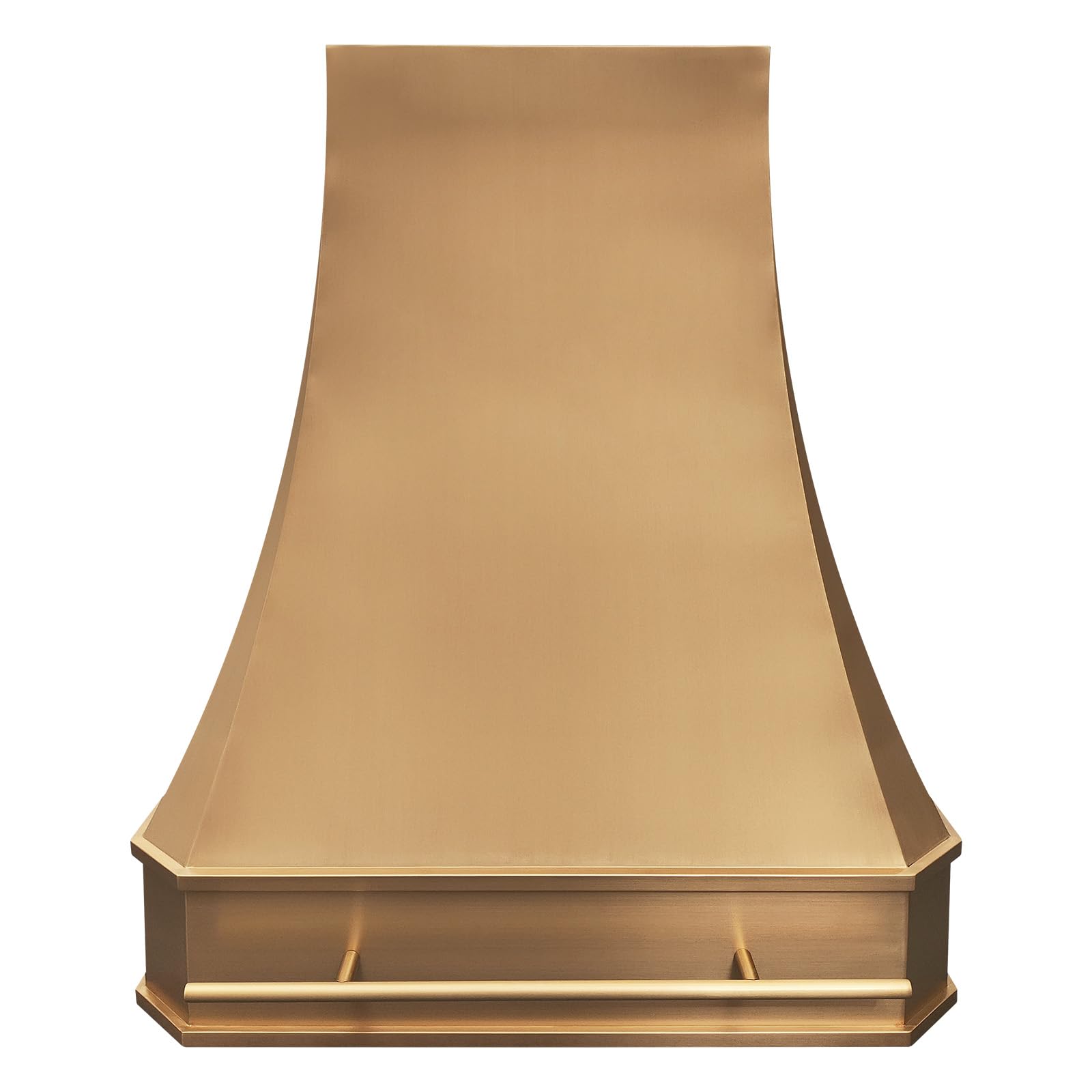 Brass Range Hood Wall Mount 48’’ W, 48’’ H, 21’’ D, CT Copper Tailor Custom Handmade Metal Kitchen Vent Hood with Pot Rail, 4-Speed Exhaust Fan & LED Light,BSRH-7 product image