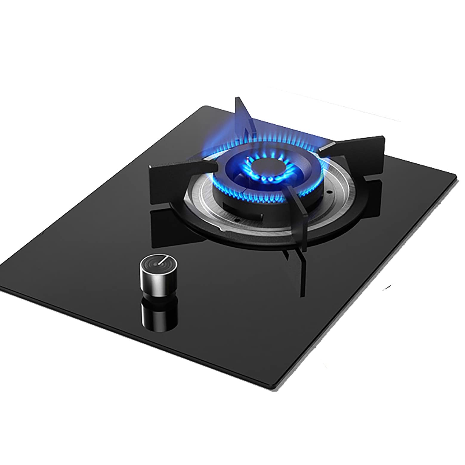 Gas Stove Gas Gas hob 33cm Built-inGas hob Cooker | Black Tempered Glass Gas Cooktop | with Flame Failure Protection & Cast Iron Pan Support | for Warming Cooking Boiling Frying Simm product image