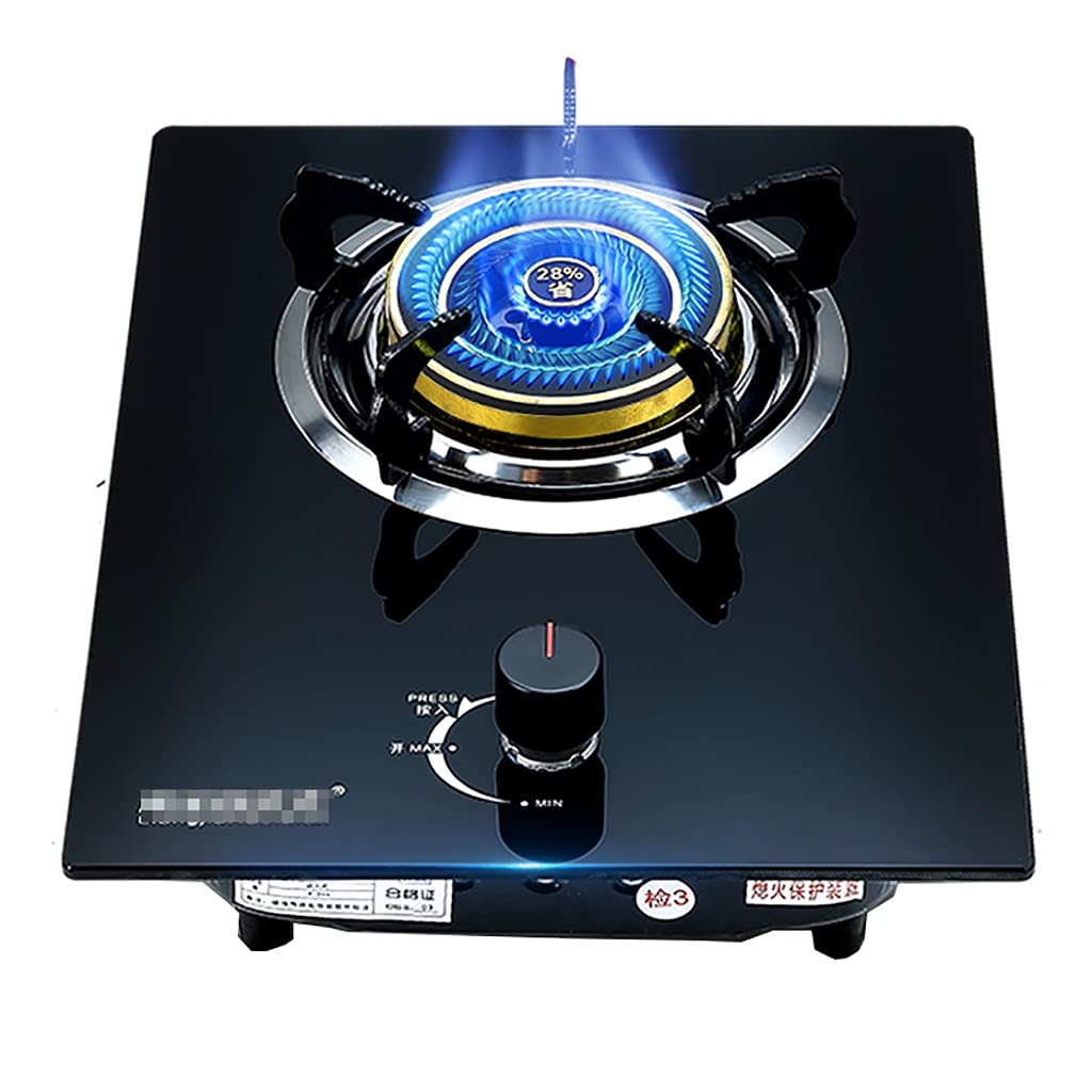 Gas Stoves Gas Built-inGas hob Table-Top Cooking 4.2KW Three-Ring Cast Iron Burner Black Tempered Glass Panel in Easy to Clean Energy Class A Color : Black Size : LPG Black LPG product image