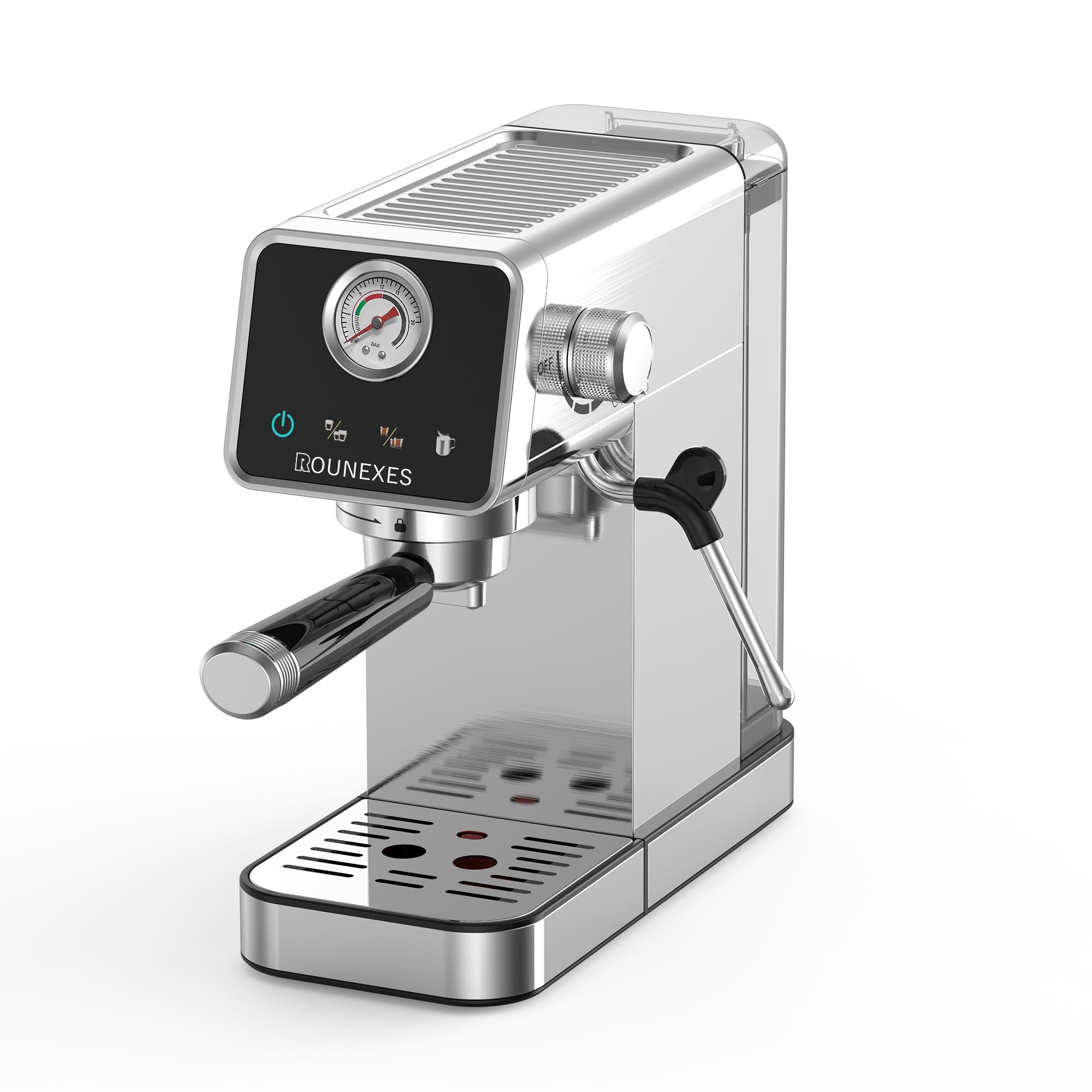 Espresso Machine with Milk Frother, Cappucino Machine with one or two shots, Stainless Steel product image