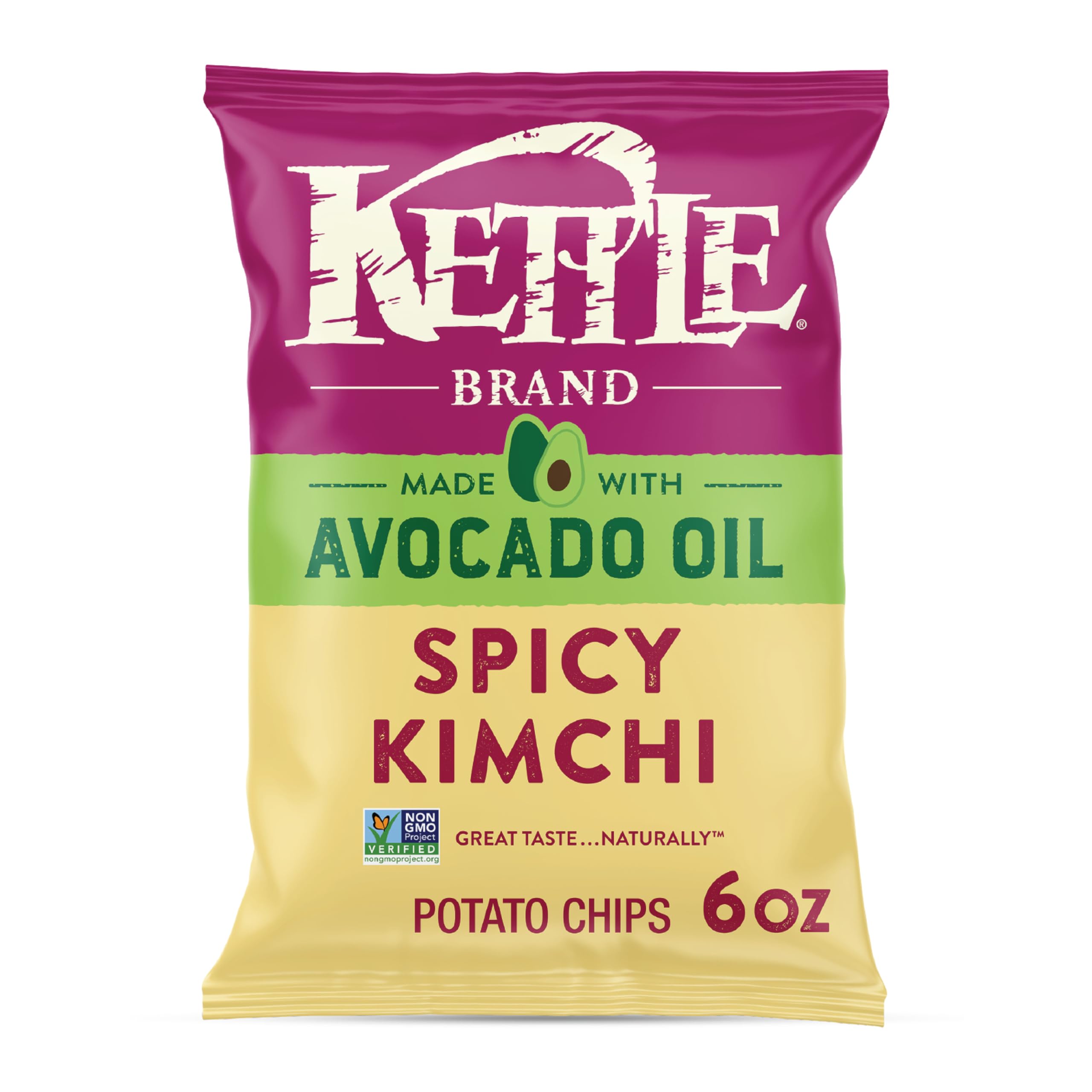 Kettle Brand Made with Avocado Oil Spicy Kimchi Potato Chips, 6 Oz Bag product image