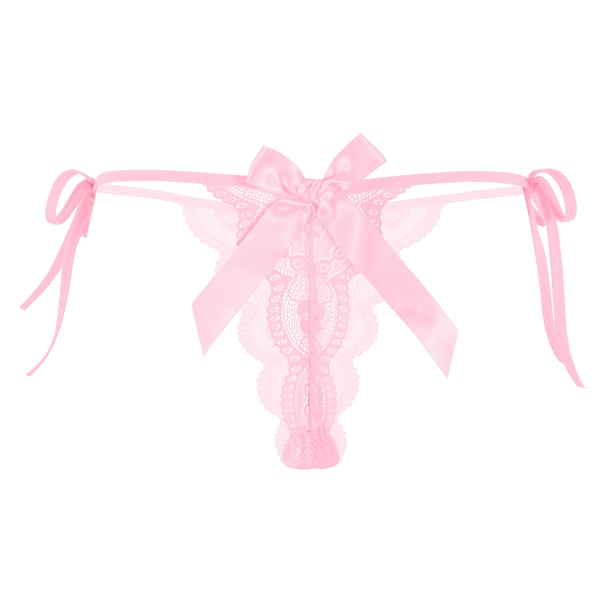 Avidlove Womens Lace Panties T Back Underwear Sexy G-string Thong V-Shape Floral Lace Tangas With Bow And Pearl product image