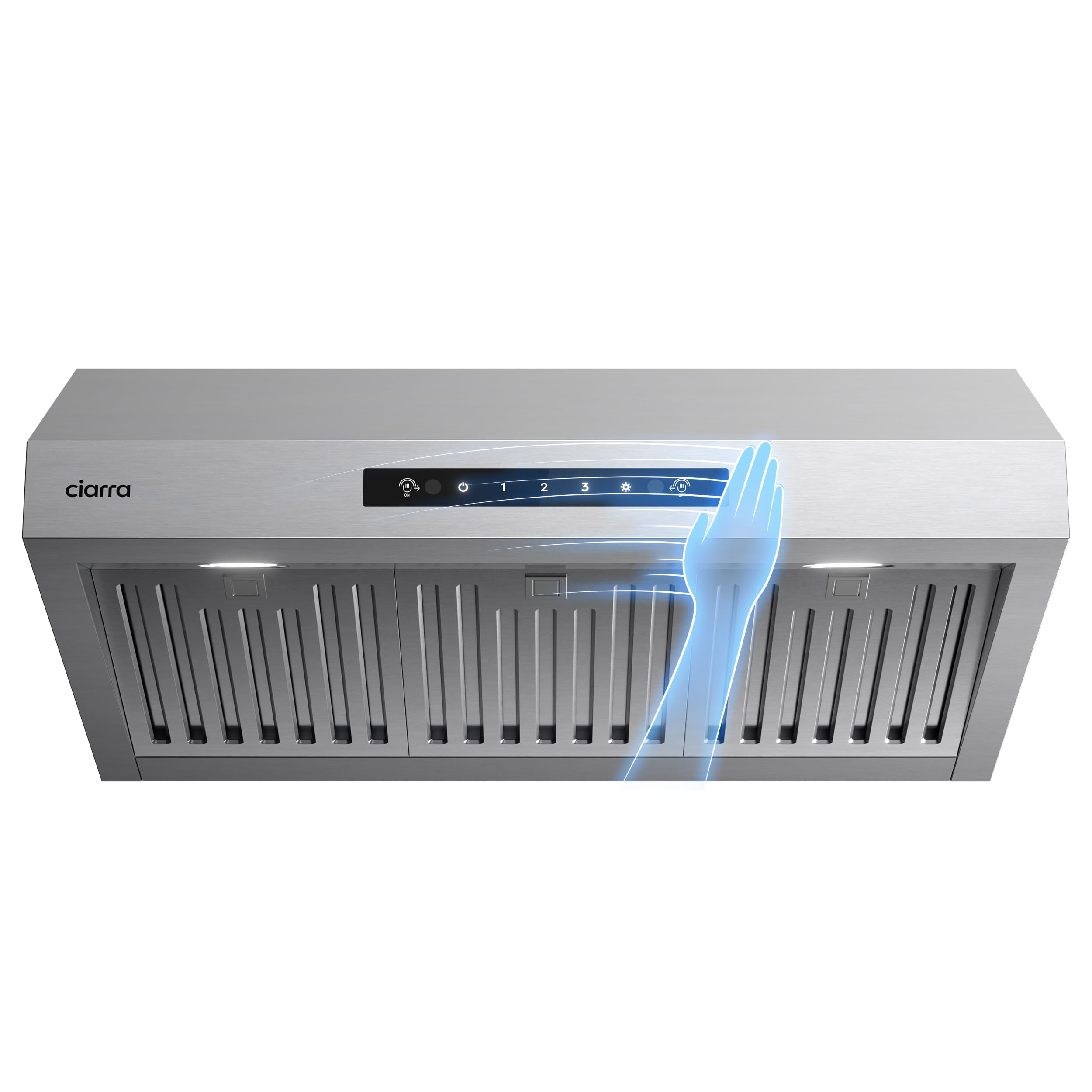 CIARRA Under Cabinet Range Hood 30 inch with Ducted/Ductless Convertible Stove Hood Vent with 2-Level LED Light for Kitchen, Stainless Steel, Gesture & Touch Control, Easy to Install product image