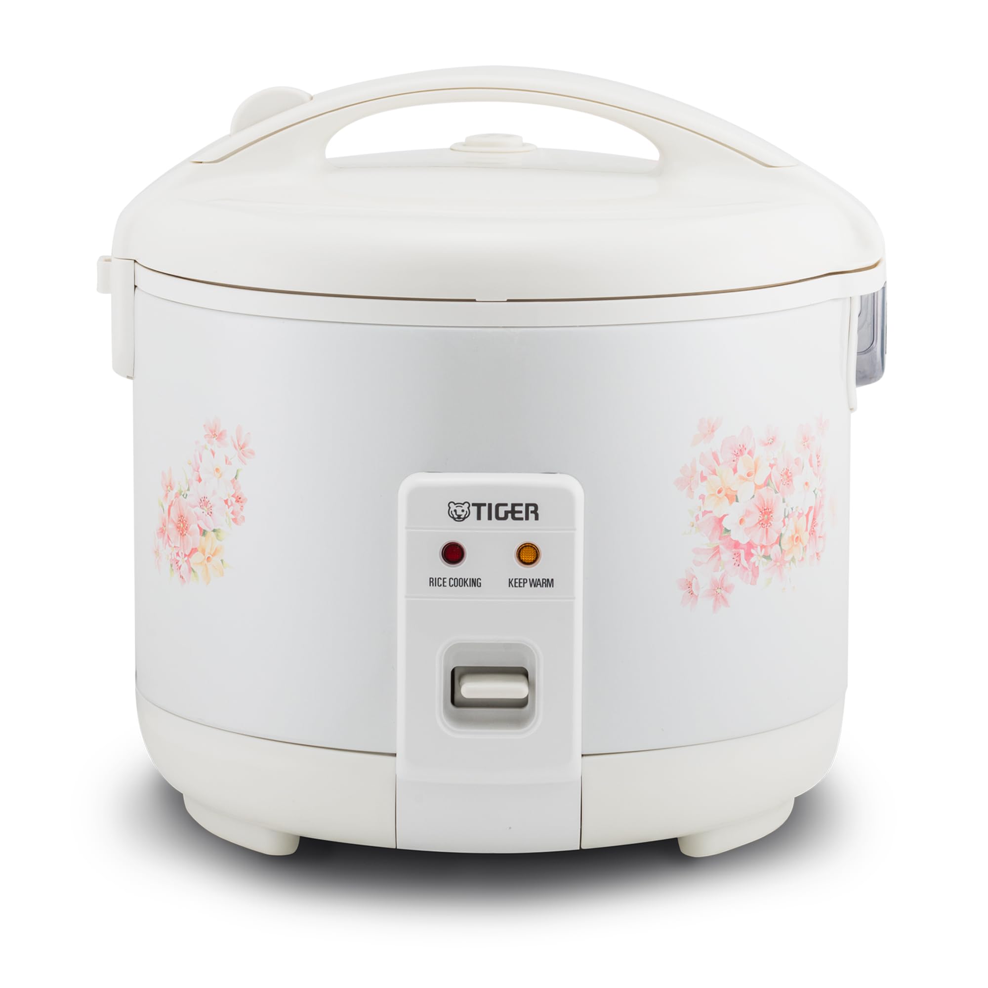 Tiger JNP-1800-LF 10 Cup Capacity White Rice Cooker with Non-Stick Inner Pot, Retractable Power Cord, and Keep Warm up to 12 hours Flower product image