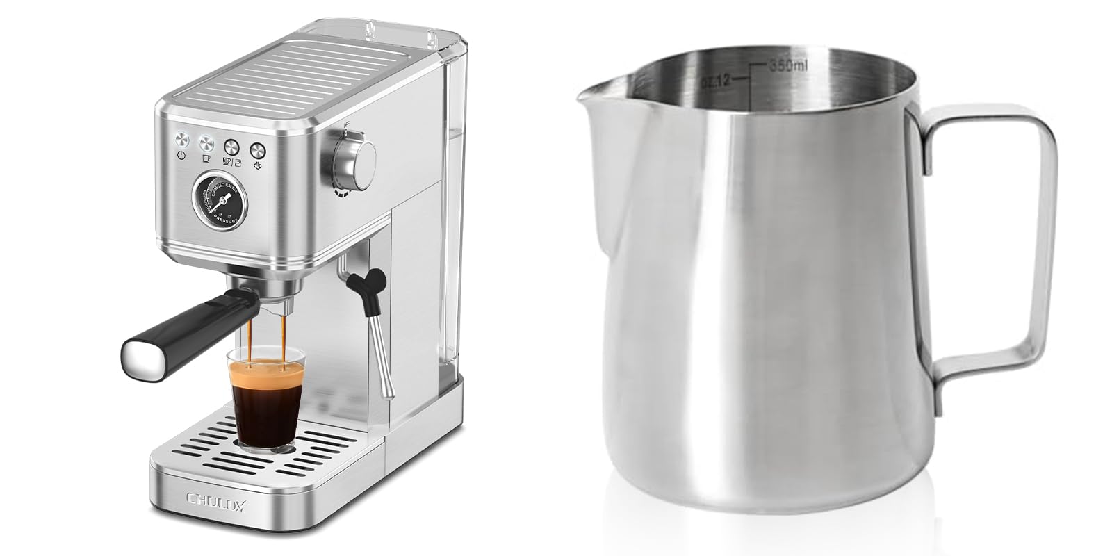CHULUX Elite Espresso Machine with SUS304 12oz Milk Frothing Pitcher product image