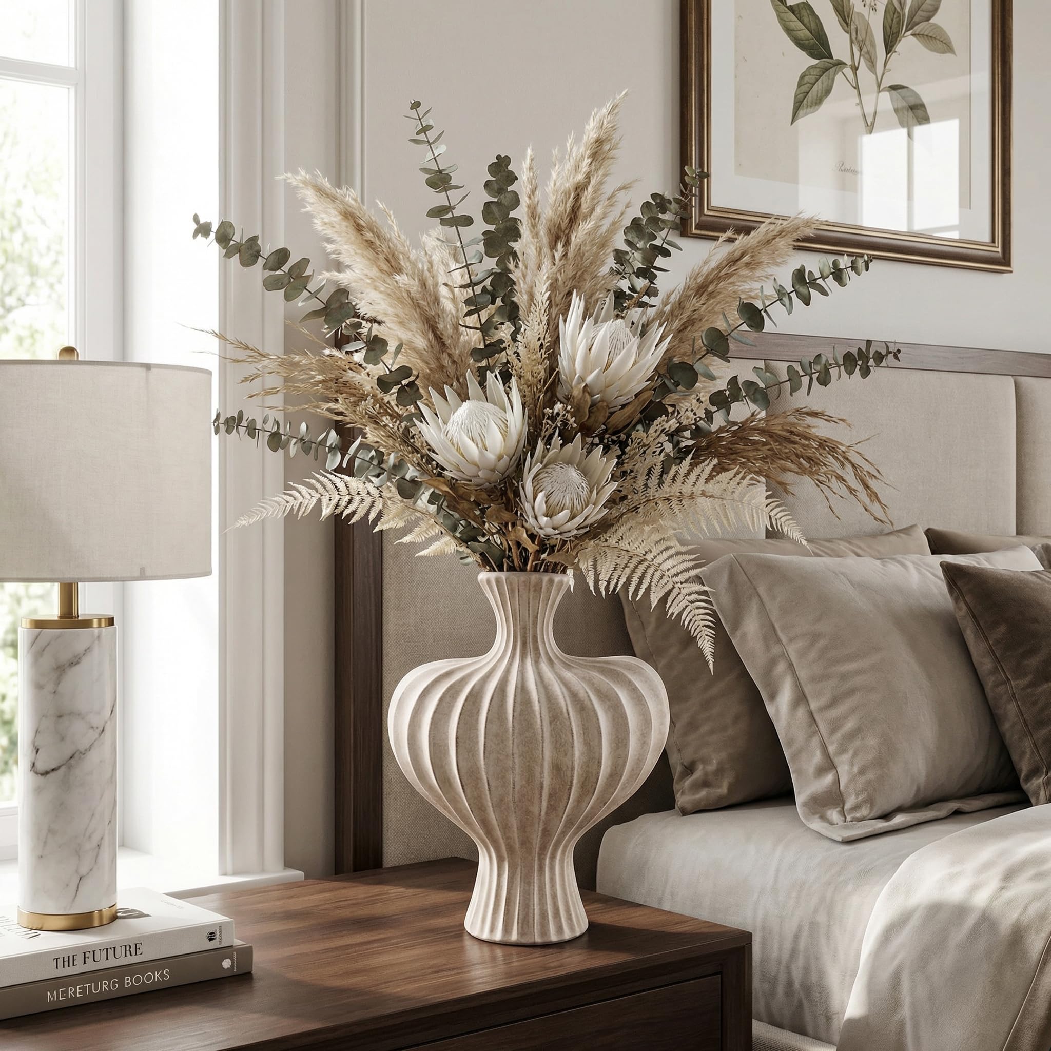Ceramic Flower Vase Home Decor,11" Rustic Vintage Clay Beige Heart Terracotta Vases Farmhouse Table Vases Living Room Decor Pottery Pots for Home Shelf Coffee Dining Desk Fireplace product image