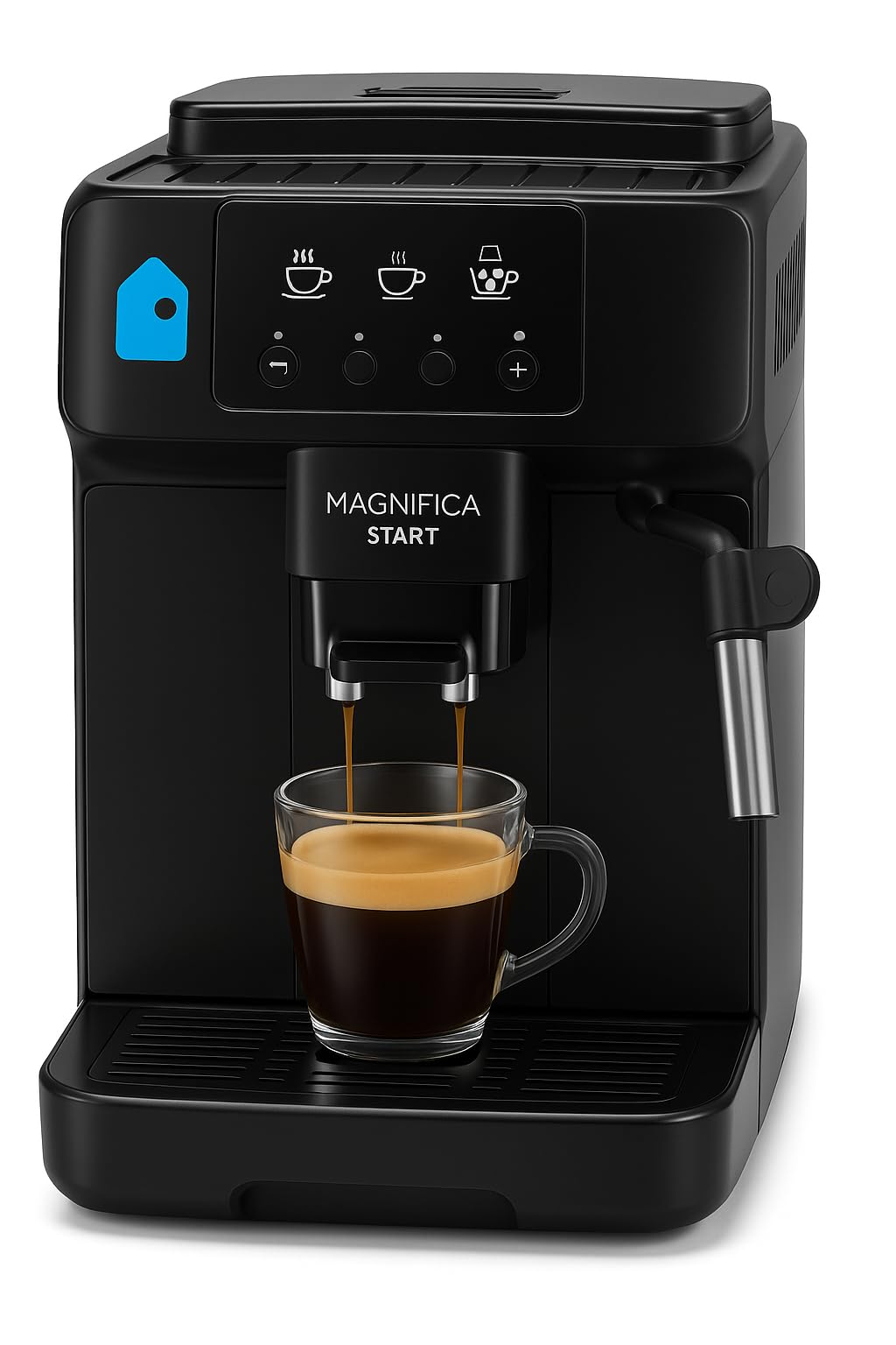 Magnifica Start Automatic Espresso Machine with Built-In Grinder and Manual Milk Frother, Easy-to-Clean Home Barista Coffee Maker for Lattes, Cappuccinos, and Iced Coffee – 3 One-Touch Recipes, Premiu product image