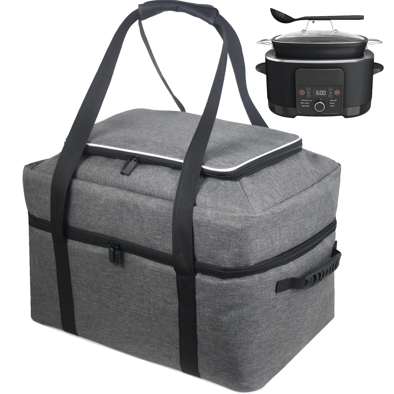 Slow Cooker Carrying Bag for Ninja Foodi PossibleCooker PLUS, Portable Outdoor Slow Cooker Double-Layer Travel Bag Case for Ninja Foodi 8.5 Quart PossibleCooker PRO Multi-Cooker MC1010/MC1001 product image