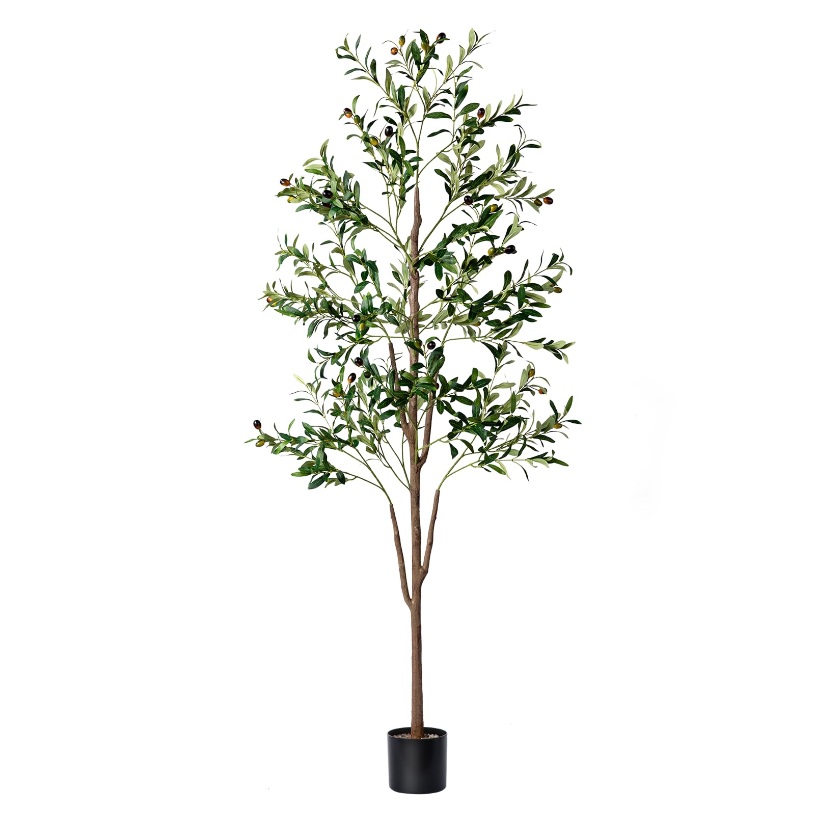 Olive Tree, 6FT Tall Faux Olive Tree with Moss and Planter, Olive Trees Artificial Indoor with Realistic Wood Trunk and Lifelike Fruits, Fake Olive Tree for Home Office Living Room Decor product image
